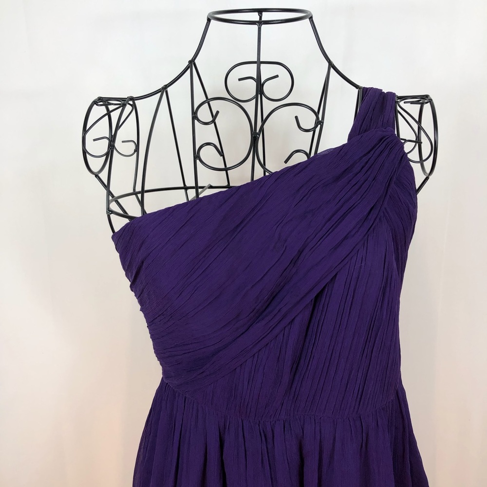 J.Crew purple silk one shoulder dress 6 - Picture 2 of 7
